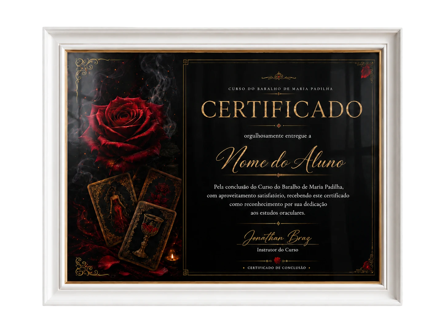 Certificado de conclusão do curso O Mapa do Baralho de Maria Padilha