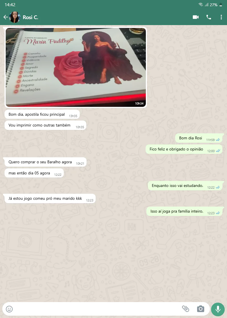 Feedback real de aluna recebido pelo WhatsApp